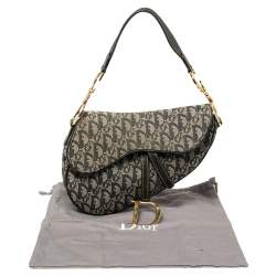 مملوكة مسبقًا Dior Blue Oblique Denim and Leather Saddle Bag