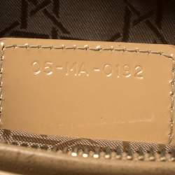 Pre Owned Dior Beige Cannage Patent Leather Large Lady Dior Tote