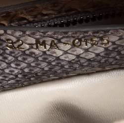 Pre Owned Dior Beige/Gold Python Medium Lady Dior Tote