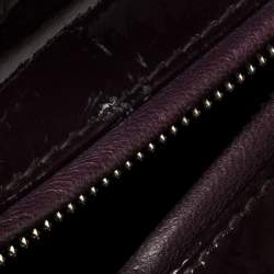 Pre Owned حقيبة يد ديور ليدي ديور كبيرة جلد لامع كاناج بنفسجي داكن
