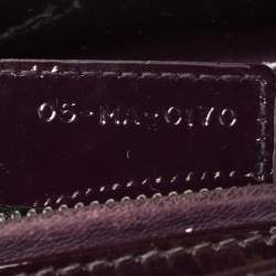 Pre Owned حقيبة يد ديور ليدي ديور كبيرة جلد لامع كاناج بنفسجي داكن