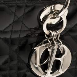 Pre Owned Dior Black Patent Leather Medium Lady Dior Tote