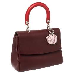 Pre Owned Dior Tri Color Leather Small Be Dior Flap Top Handle Bag