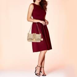 مملوكة مسبقًا حقيبة ديور متوسطة قلاب Miss Dior جلد كاناج سوداء