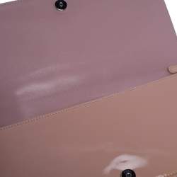 Pre Owned Dior Beige Quilted Cannage Patent Leather Lady Dior Chain Clutch