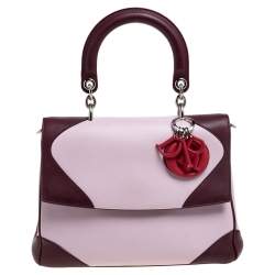 Dior Tri Color Leather Small Be Dior Flap Top Handle Bag