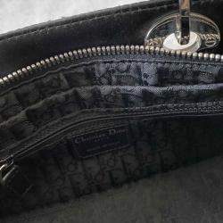 Dior Black Leather E/W Lady Dior Mini Bag