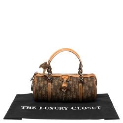 Pre Owned Dior Brown Oblique Coated Canvas and Leather Romantique Barrel Bag