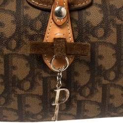 Pre Owned Dior Brown Oblique Coated Canvas and Leather Romantique Barrel Bag