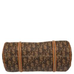 Pre Owned Dior Brown Oblique Coated Canvas and Leather Romantique Barrel Bag