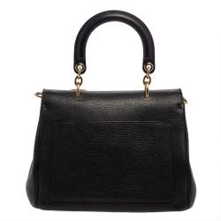 Pre Owned Dior Black Leather Small Be Dior Flap Top Handle Bag