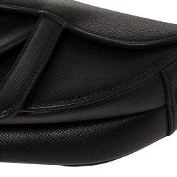 Pre Owned Dior Black Leather Mini Saddle Bag