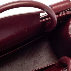 Pre Owned Dior Burgundy Leather Diorever Top Handle Bag