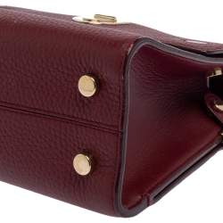 Pre Owned Dior Burgundy Leather Diorever Top Handle Bag