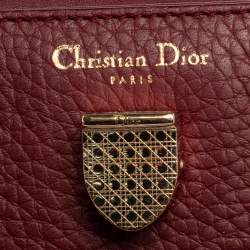 Pre Owned Dior Burgundy Leather Diorever Top Handle Bag