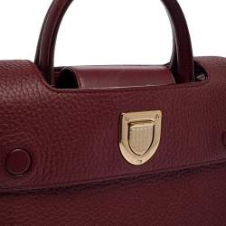 Pre Owned Dior Burgundy Leather Diorever Top Handle Bag