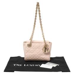 مملوكة مسبقًا Dior Light Pink Cannage Leather Lady Dior Double Chain Bag