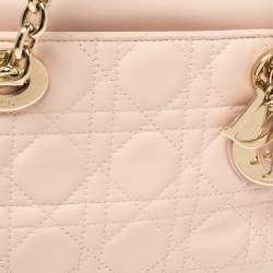 مملوكة مسبقًا Dior Light Pink Cannage Leather Lady Dior Double Chain Bag