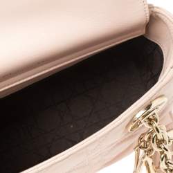 مملوكة مسبقًا Dior Light Pink Cannage Leather Lady Dior Double Chain Bag