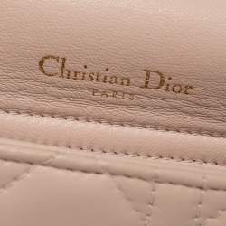 مملوكة مسبقًا Dior Light Pink Cannage Leather Lady Dior Double Chain Bag
