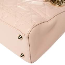 مملوكة مسبقًا Dior Light Pink Cannage Leather Lady Dior Double Chain Bag
