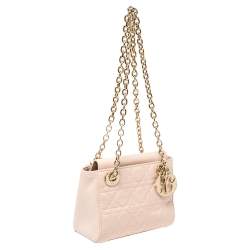 مملوكة مسبقًا Dior Light Pink Cannage Leather Lady Dior Double Chain Bag