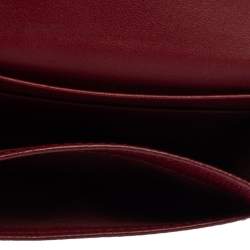 Pre Owned Dior Red Leather Saddle Card Holder