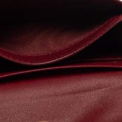 Pre Owned Dior Red Leather Saddle Card Holder