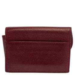 Pre Owned Dior Red Leather Saddle Card Holder