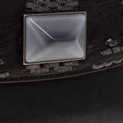 Pre Owned Dior Black Leather Crystal Detail Continental Wallet