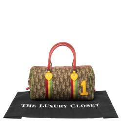 مملوكة مسبقًا Dior Multicolor Oblique Coated Canvas and Leather Rasta Boston Bag