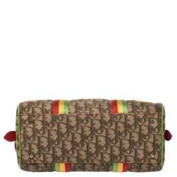 مملوكة مسبقًا Dior Multicolor Oblique Coated Canvas and Leather Rasta Boston Bag