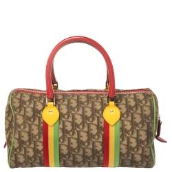 مملوكة مسبقًا Dior Multicolor Oblique Coated Canvas and Leather Rasta Boston Bag