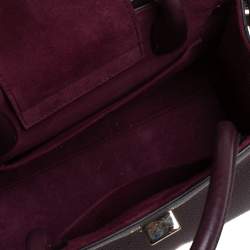 Pre Owned Dior Burgundy Pebbled Leather Mini Diorever Tote
