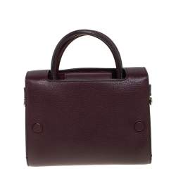 Pre Owned Dior Burgundy Pebbled Leather Mini Diorever Tote