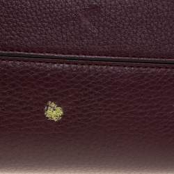 Pre Owned Dior Burgundy Pebbled Leather Mini Diorever Tote