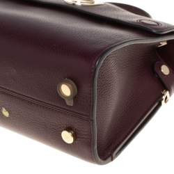 Pre Owned Dior Burgundy Pebbled Leather Mini Diorever Tote