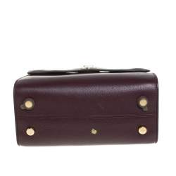 Pre Owned Dior Burgundy Pebbled Leather Mini Diorever Tote