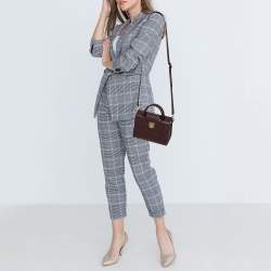 Pre Owned Dior Burgundy Pebbled Leather Mini Diorever Tote