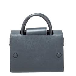 Pre Owned Dior Grey Pebbled Leather Mini Diorever Tote
