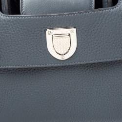 Pre Owned Dior Grey Pebbled Leather Mini Diorever Tote