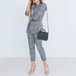 Pre Owned Dior Grey Pebbled Leather Mini Diorever Tote