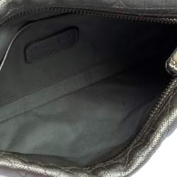 Pre Owned Dior Silver Cannage Coated Canvas Panarea Clutch