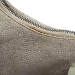 Dior White Cannage Leather D Flap Half Moon Hobo