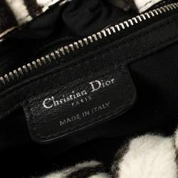 Pre Owned Dior Black/White Zebra Print Calfhair and Leather Le Trente Hobo