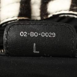 Pre Owned Dior Black/White Zebra Print Calfhair and Leather Le Trente Hobo