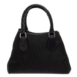 Pre Owned Dior Black Oblique Canvas Small Tote