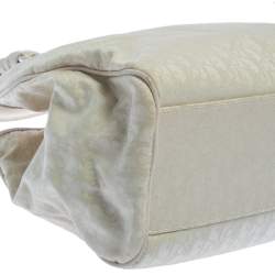 مملوكة مسبقًا حقيبة ديور كانفاس أوبليك وردي/كريمي متوسطة