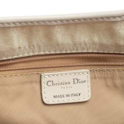 مملوكة مسبقًا حقيبة ديور كانفاس أوبليك وردي/كريمي متوسطة