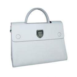 Pre Owned Dior White Leather Diorever Medium Top Handle Bag 